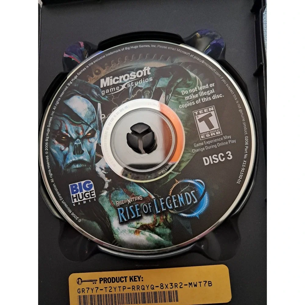 Rise of Nations Rise of Legends PC Game Microsoft 2006 Big Huge Games RTS 2-Disc